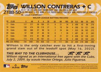 2023 Topps - 1988 Topps Baseball 35th Anniversary Blue (Series Two) #2T88-50 Willson Contreras Back