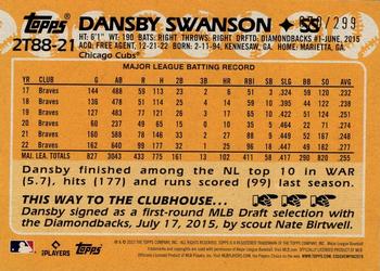 2023 Topps - 1988 Topps Baseball 35th Anniversary Black (Series Two) #2T88-21 Dansby Swanson Back
