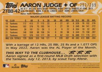 2023 Topps - 1988 Topps Baseball 35th Anniversary Black (Series Two) #2T88-42 Aaron Judge Back