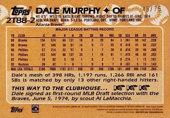 2023 Topps - 1988 Topps Baseball 35th Anniversary Gold (Series Two) #2T88-2 Dale Murphy Back