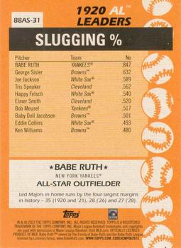 2023 Topps - 1988 Topps Baseball 35th Anniversary All-Stars Blue #88AS-31 Babe Ruth Back