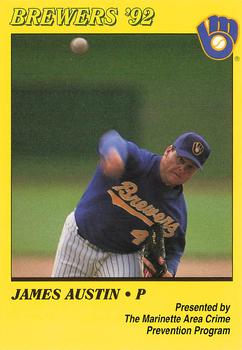 1992 Milwaukee Brewers Police - Marinette Area Crime Prevention Program #NNO James Austin Front