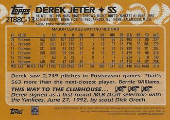 2023 Topps - 1988 Topps Baseball 35th Anniversary Chrome Silver Pack (Series Two) #2T88C-13 Derek Jeter Back