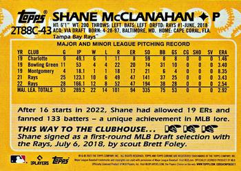 2023 Topps - 1988 Topps Baseball 35th Anniversary Chrome Silver Pack (Series Two) #2T88C-43 Shane McClanahan Back