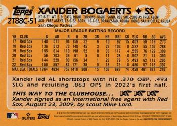 2023 Topps - 1988 Topps Baseball 35th Anniversary Chrome Silver Pack (Series Two) #2T88C-51 Xander Bogaerts Back