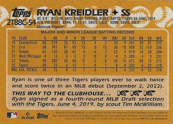 2023 Topps - 1988 Topps Baseball 35th Anniversary Chrome Silver Pack (Series Two) #2T88C-54 Ryan Kreidler Back