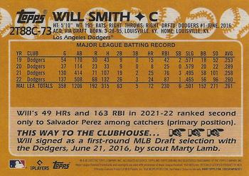 2023 Topps - 1988 Topps Baseball 35th Anniversary Chrome Silver Pack (Series Two) #2T88C-73 Will Smith Back