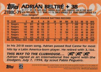 2023 Topps - 1988 Topps Baseball 35th Anniversary Chrome Silver Pack (Series Two) #2T88C-79 Adrian Beltre Back