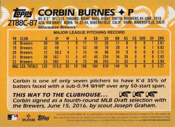 2023 Topps - 1988 Topps Baseball 35th Anniversary Chrome Silver Pack (Series Two) #2T88C-87 Corbin Burnes Back