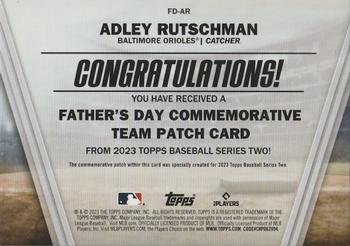 2023 Topps - Father's Day Commemorative Team Patches #FD-AR Adley Rutschman Back