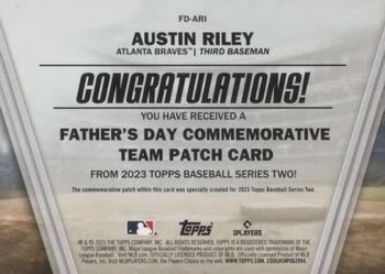 2023 Topps - Father's Day Commemorative Team Patches #FD-ARI Austin Riley Back