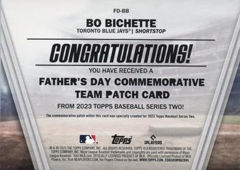 2023 Topps - Father's Day Commemorative Team Patches #FD-BB Bo Bichette Back
