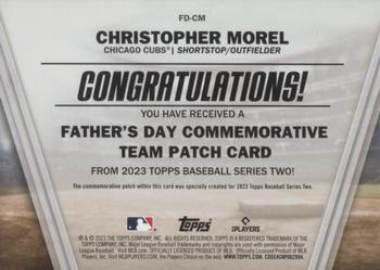 2023 Topps - Father's Day Commemorative Team Patches #FD-CM Christopher Morel Back