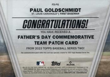 2023 Topps - Father's Day Commemorative Team Patches #FD-PG Paul Goldschmidt Back