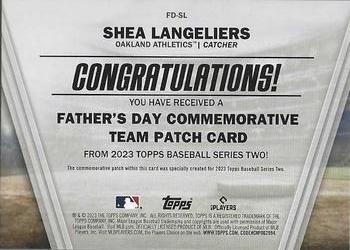 2023 Topps - Father's Day Commemorative Team Patches #FD-SL Shea Langeliers Back