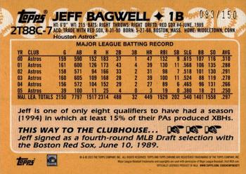 2023 Topps - 1988 Topps Baseball 35th Anniversary Chrome Silver Pack Blue (Series Two) #2T88C-7 Jeff Bagwell Back