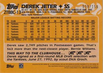 2023 Topps - 1988 Topps Baseball 35th Anniversary Chrome Silver Pack Blue (Series Two) #2T88C-13 Derek Jeter Back