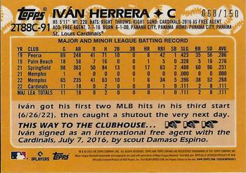 2023 Topps - 1988 Topps Baseball 35th Anniversary Chrome Silver Pack Blue (Series Two) #2T88C-91 Iván Herrera Back