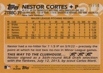 2023 Topps - 1988 Topps Baseball 35th Anniversary Chrome Silver Pack Gold (Series Two) #2T88C-39 Nestor Cortes Back