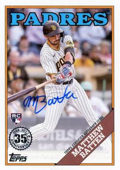 2023 Topps - 1988 Topps Baseball 35th Anniversary Autographs (Series Two) #88BA-MB Matthew Batten Front