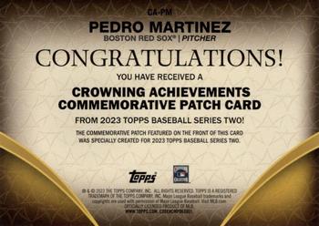 2023 Topps - Crowning Achievements Commemorative Patch #CA-PM Pedro Martinez Back