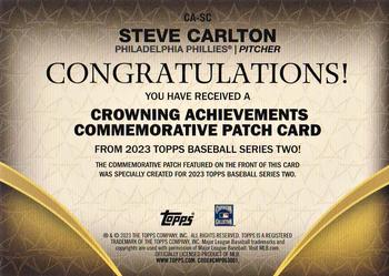 2023 Topps - Crowning Achievements Commemorative Patch #CA-SC Steve Carlton Back
