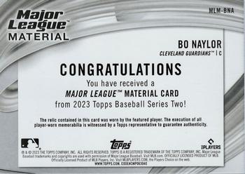 2023 Topps - Major League Material Relics (Series Two) #MLM-BNA Bo Naylor Back
