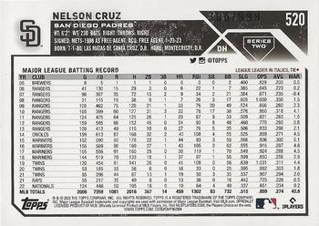 2023 Topps - Blue Foilboard #520 Nelson Cruz Back