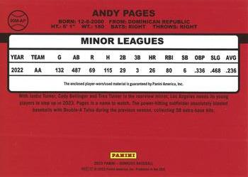 2023 Donruss - Retro 1990 Materials #90M-AP Andy Pages Back