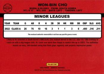 2023 Donruss - Retro 1990 Materials #90M-WBC Won-Bin Cho Back