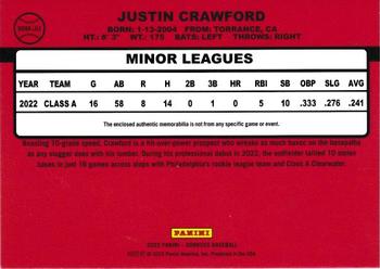 2023 Donruss - Retro 1990 Materials #90M-JU Justin Crawford Back