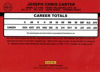 2023 Donruss - Retro 1990 Materials #90M-CB Joe Carter Back