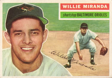 1956 Topps #103 Willy Miranda Front