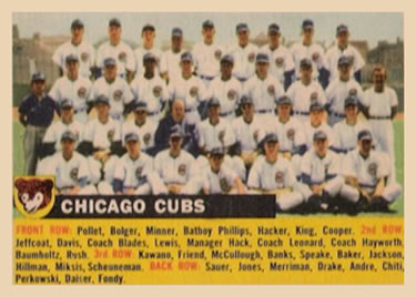 1956 Topps #11 Chicago Cubs Front
