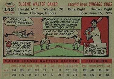 1956 Topps #142 Gene Baker Back