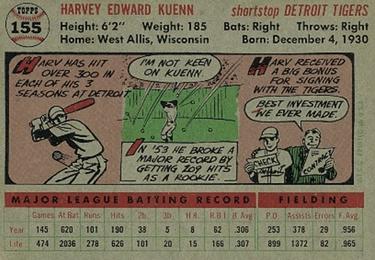 1956 Topps #152 Billy Hoeft Back