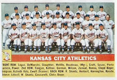 1956 Topps #236 Kansas City Athletics Front