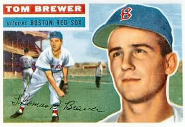 1956 Topps #34 Tom Brewer Front
