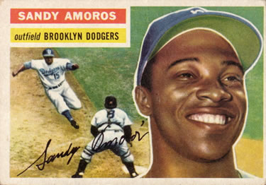 1956 Topps #42 Sandy Amoros Front