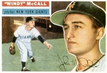 1956 Topps #44 Windy McCall Front