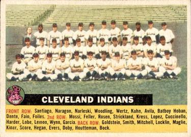 1956 Topps #85 Cleveland Indians Front