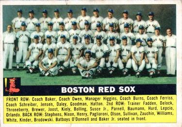 1956 Topps #111 Boston Red Sox Front