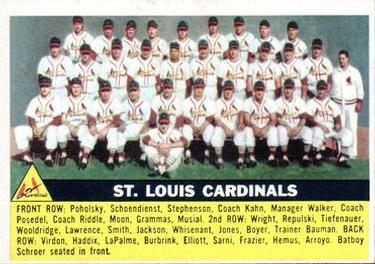 1956 Topps #134 St. Louis Cardinals Front