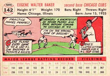 1956 Topps #142 Gene Baker Back