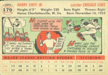 1956 Topps #179 Harry Chiti Back