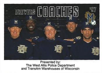 1997 Milwaukee Brewers Police - West Allis Police Department and TransAm Warehouses of Wisconsin #NNO Brewers Coaches Front