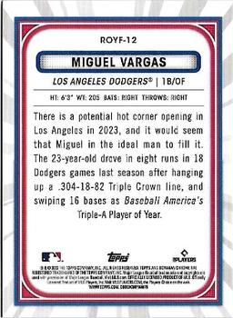 2023 Bowman - Rookie of the Year Favorites Mojo #ROYF-12 Miguel Vargas Back