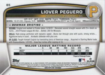 2023 Bowman - Mojo Refractors #85 Liover Peguero Back