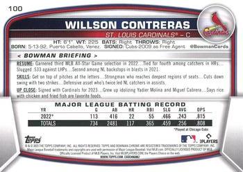 2023 Bowman - Mojo Refractors #100 Willson Contreras Back
