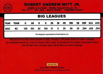 2023 Donruss - Retro 1990 Signatures #90S-BWJ Bobby Witt Jr. Back